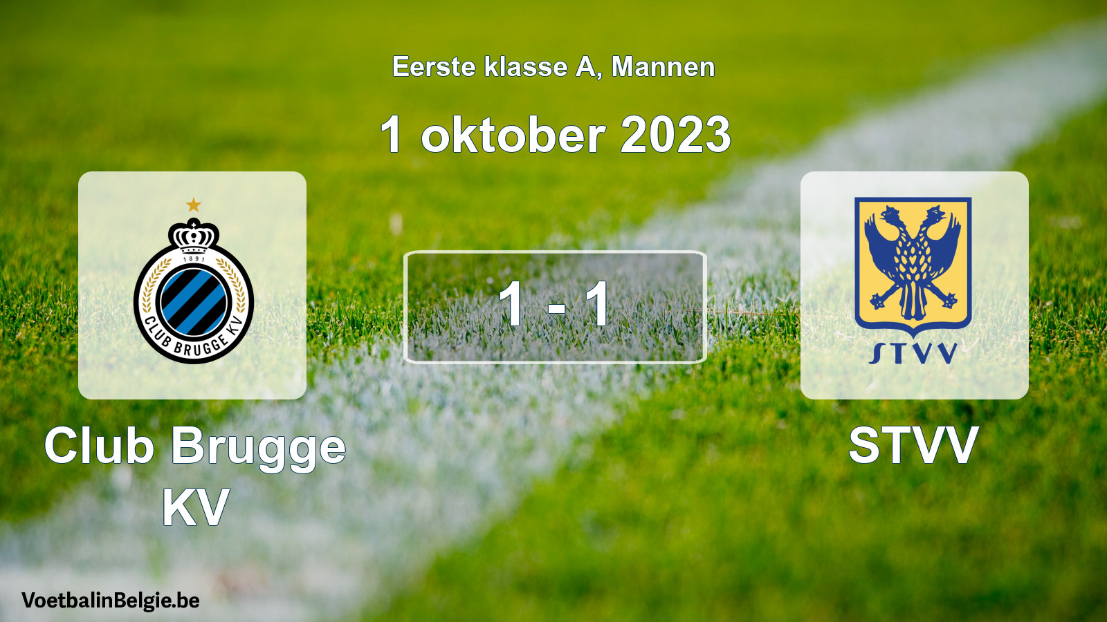 Gespeelde wedstrijd mannenvoetbal: Club Brugge KV - STVV 1 - 1 (1 oktober 2023)