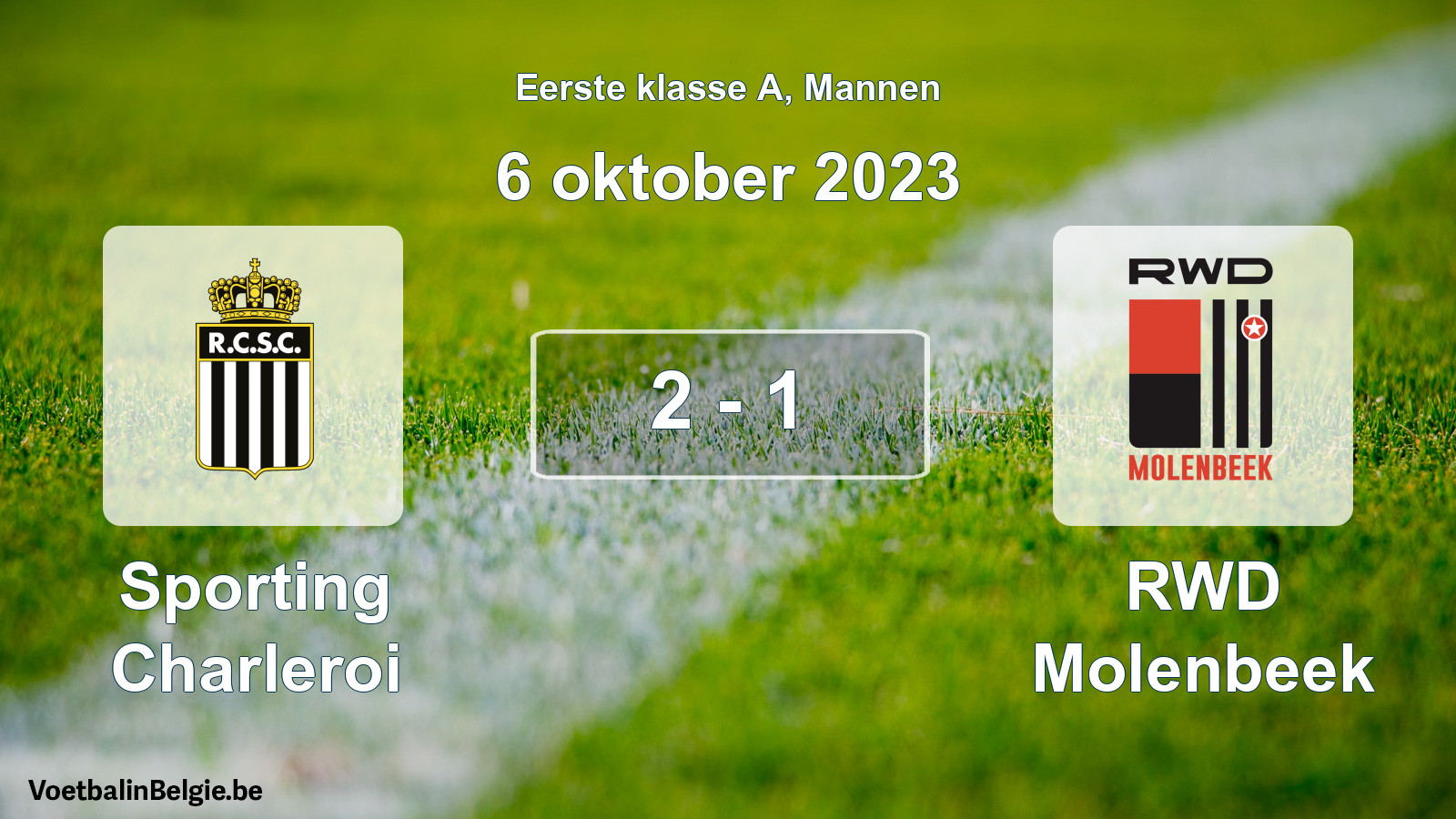 Gespeelde wedstrijd mannenvoetbal: Sporting Charleroi - RWD Molenbeek 2 - 1 (6 oktober 2023)