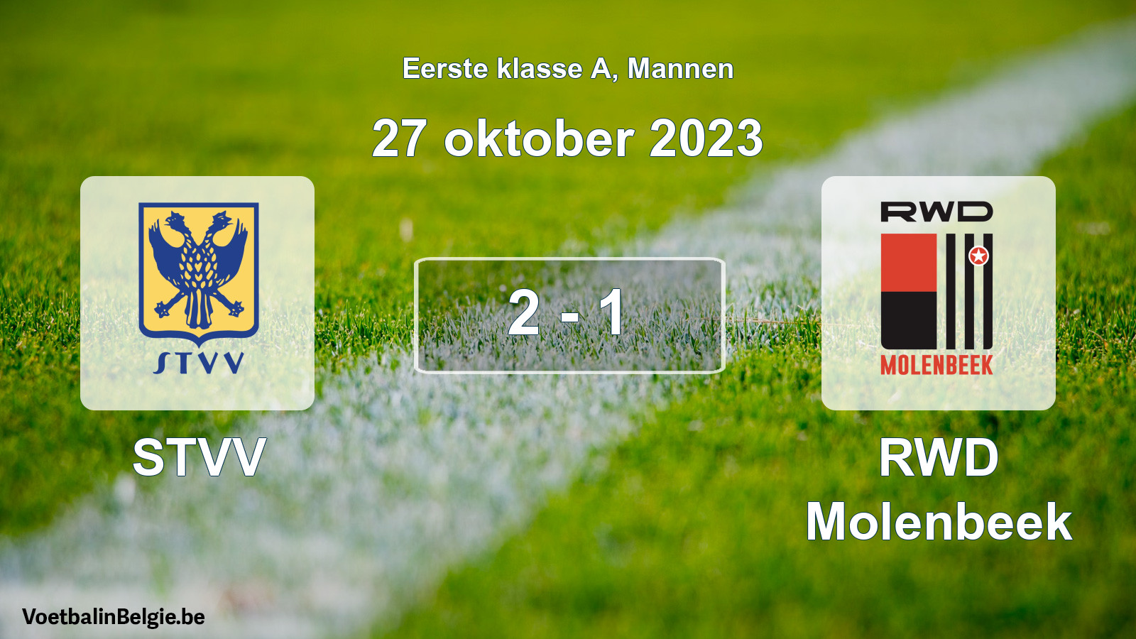 Gespeelde wedstrijd mannenvoetbal: STVV - RWD Molenbeek 2 - 1 (27 oktober 2023)