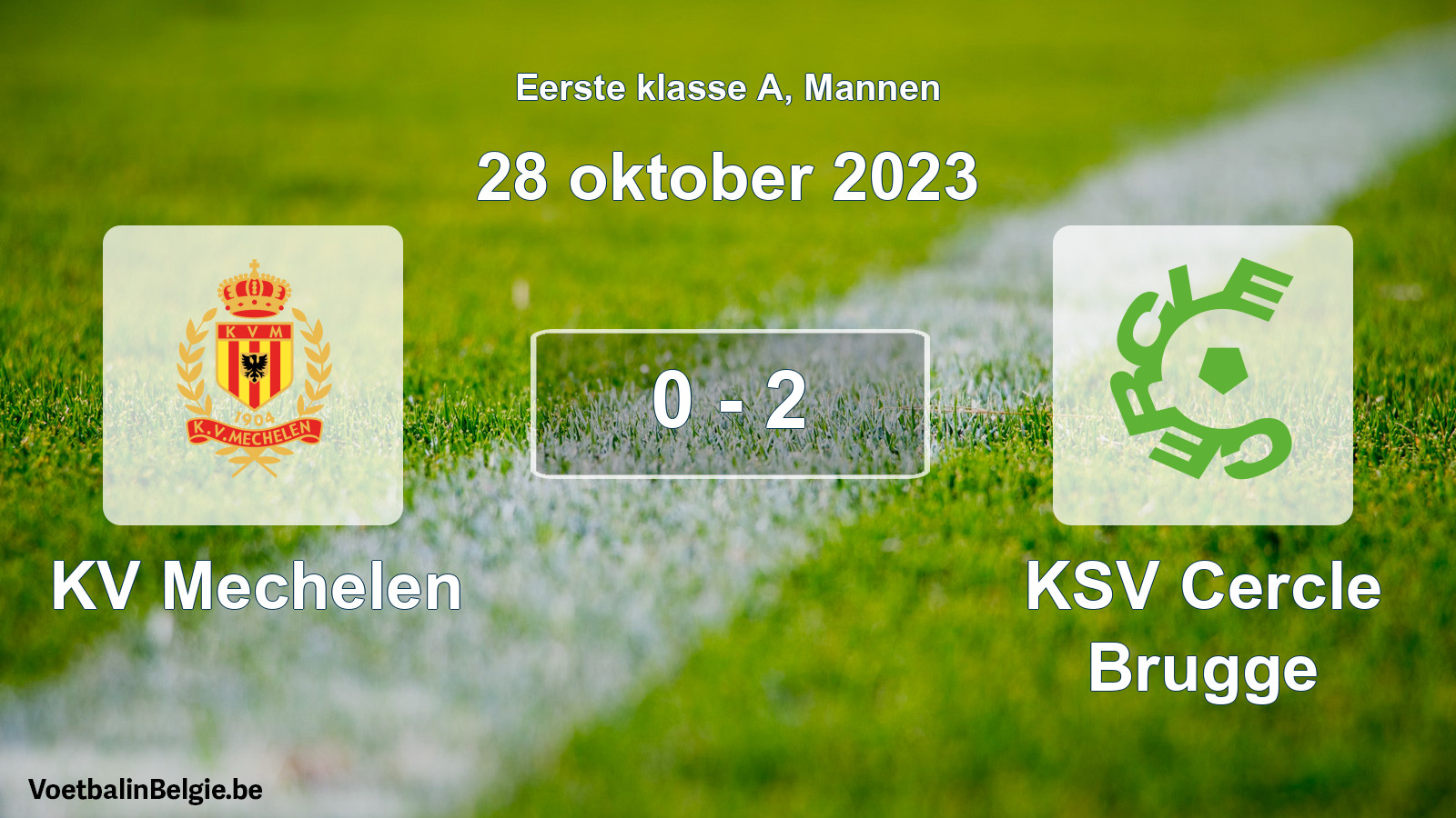 Gespeelde wedstrijd mannenvoetbal: KV Mechelen - KSV Cercle Brugge 0 - 2 (28 oktober 2023)