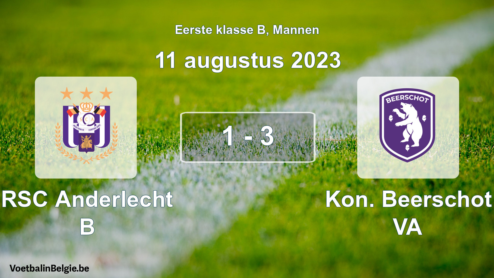 Gespeelde wedstrijd mannenvoetbal: RSC Anderlecht B - Kon. Beerschot VA 1 - 3 (11 augustus 2023)