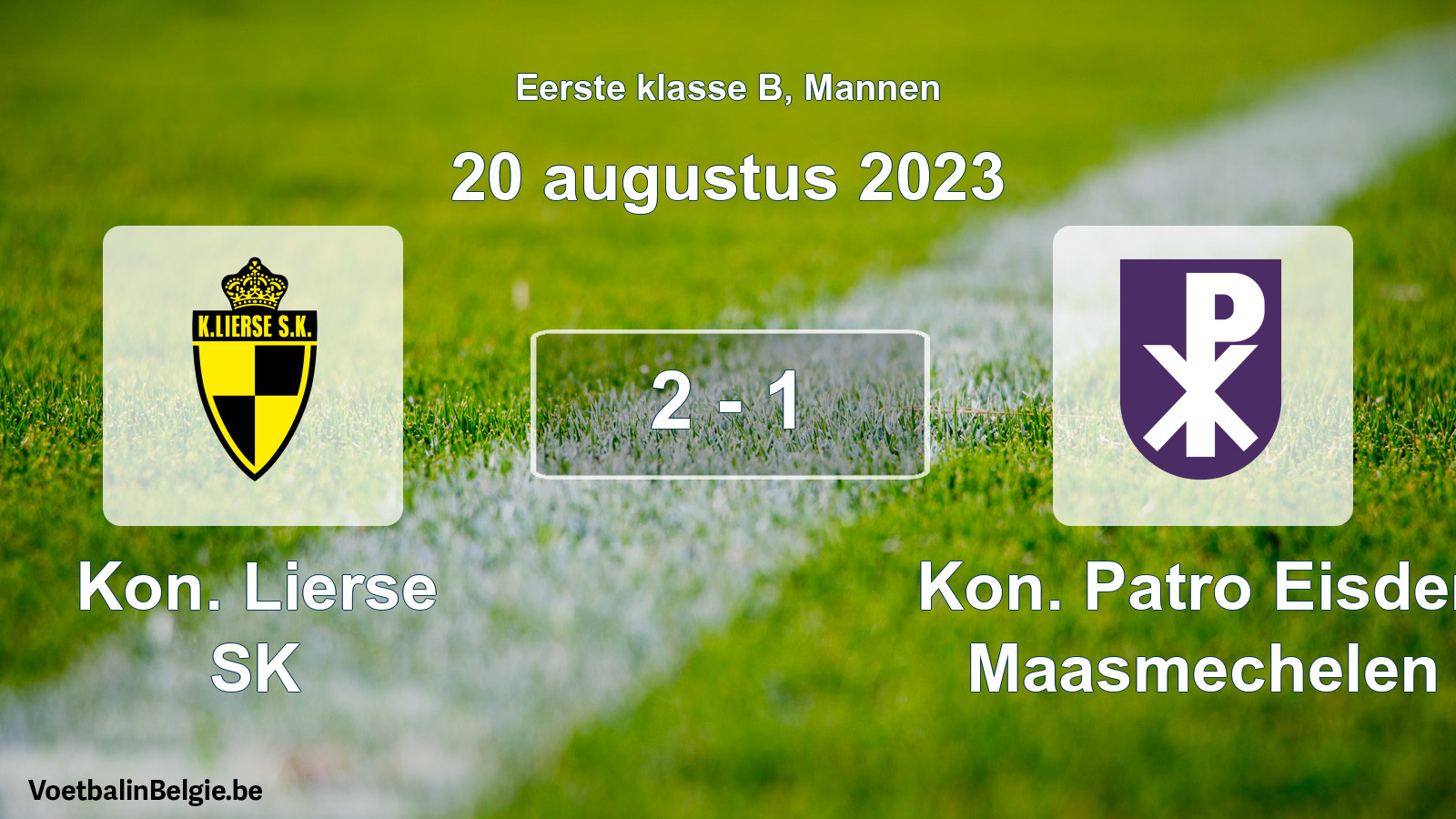 Gespeelde wedstrijd mannenvoetbal: Kon. Lierse SK - Kon. Patro Eisden Maasmechelen 2 - 1 (20 augustus 2023)