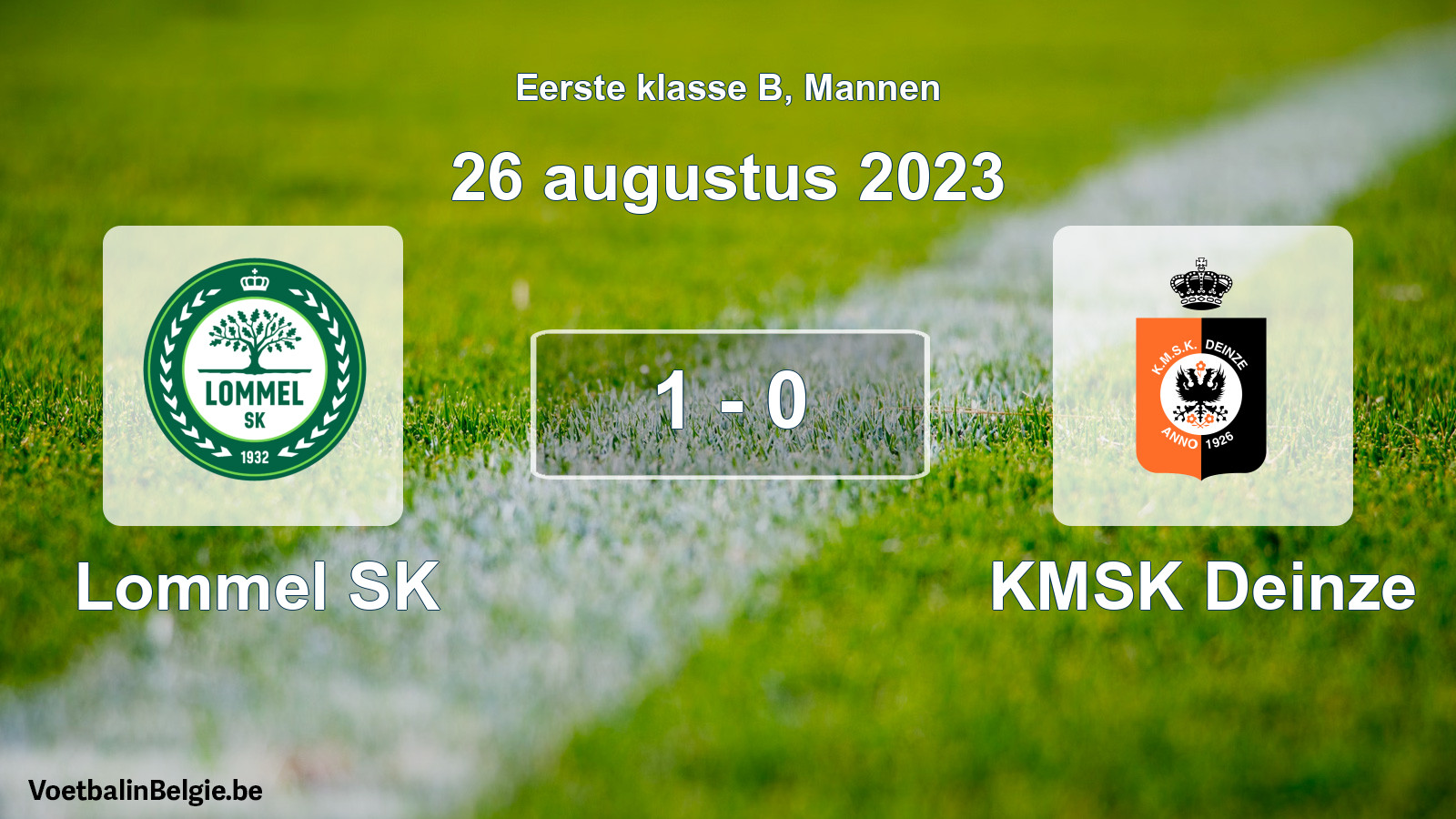 Gespeelde wedstrijd mannenvoetbal: Lommel SK - KMSK Deinze 1 - 0 (26 augustus 2023)