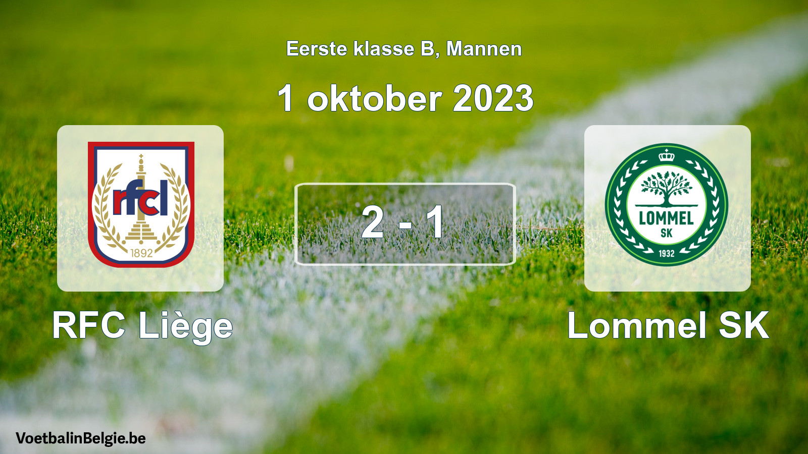 Gespeelde wedstrijd mannenvoetbal: RFC Liège - Lommel SK 2 - 1 (1 oktober 2023)