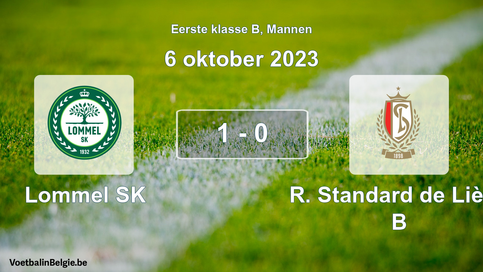 Gespeelde wedstrijd mannenvoetbal: Lommel SK - R. Standard de Liège B 1 - 0 (6 oktober 2023)