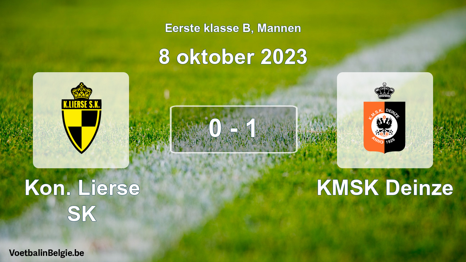 Gespeelde wedstrijd mannenvoetbal: Kon. Lierse SK - KMSK Deinze 0 - 1 (8 oktober 2023)