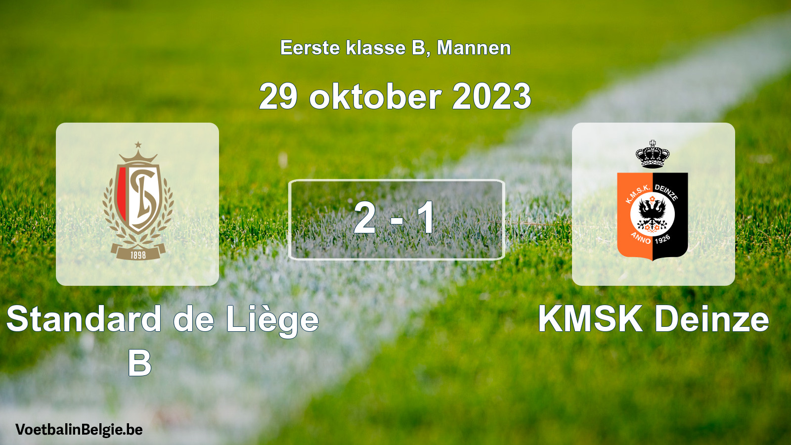 Gespeelde wedstrijd mannenvoetbal: R. Standard de Liège B - KMSK Deinze 2 - 1 (29 oktober 2023)