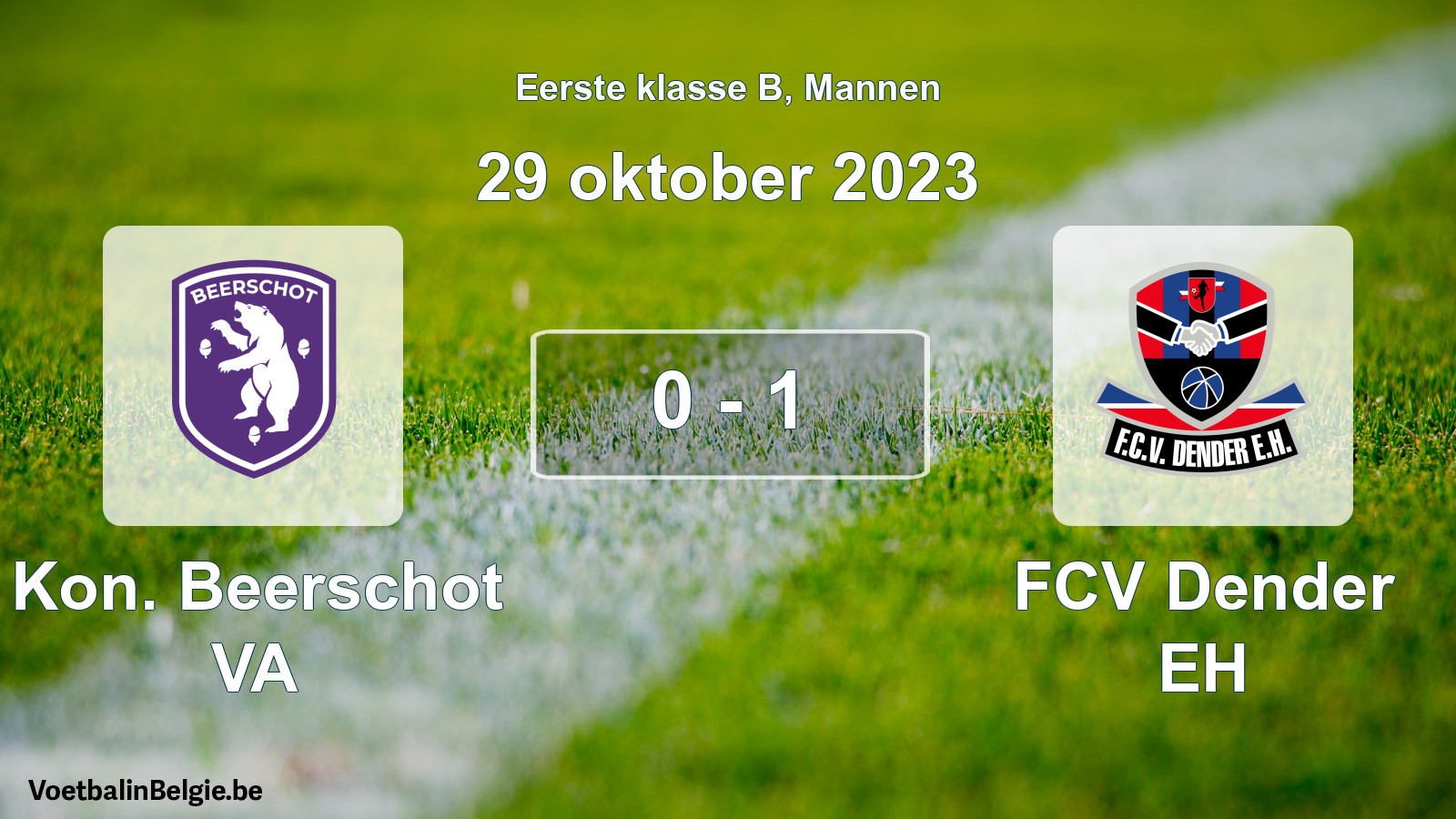 Gespeelde wedstrijd mannenvoetbal: Kon. Beerschot VA - FCV Dender EH 0 - 1 (29 oktober 2023)