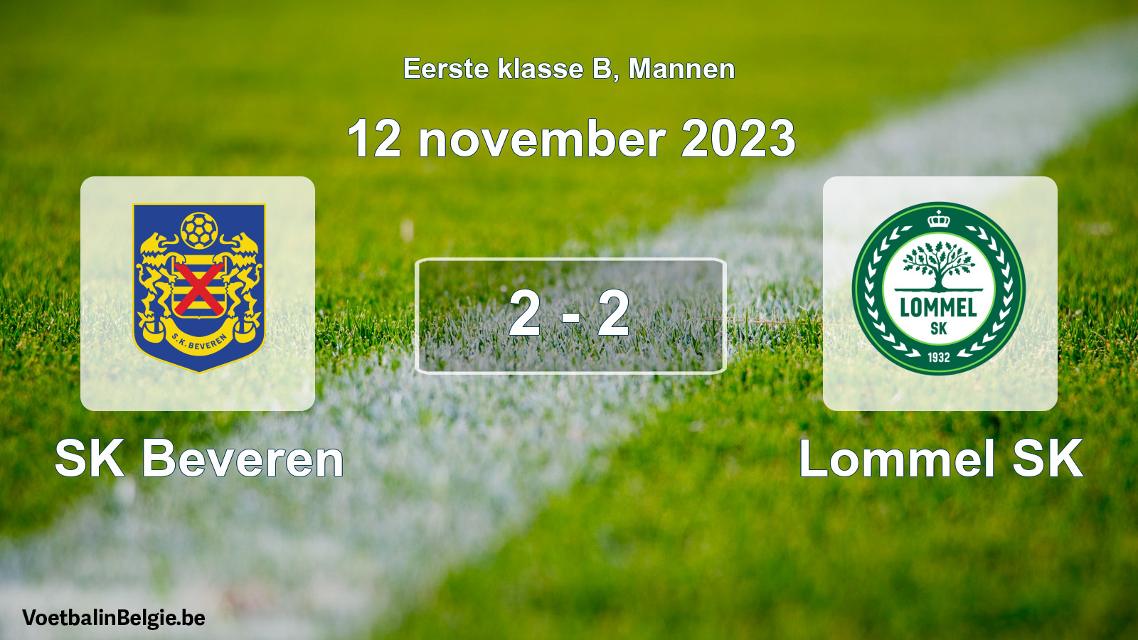Gespeelde wedstrijd mannenvoetbal: SK Beveren - Lommel SK 2 - 2 (12 november 2023)