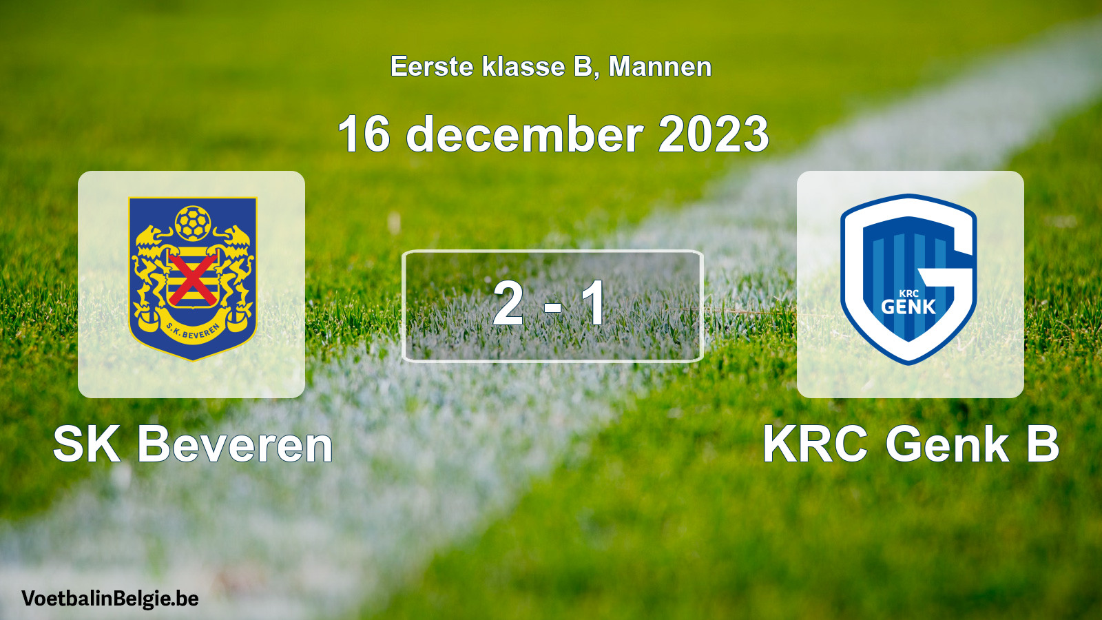 Gespeelde wedstrijd mannenvoetbal: SK Beveren - KRC Genk B 2 - 1 (16 december 2023)