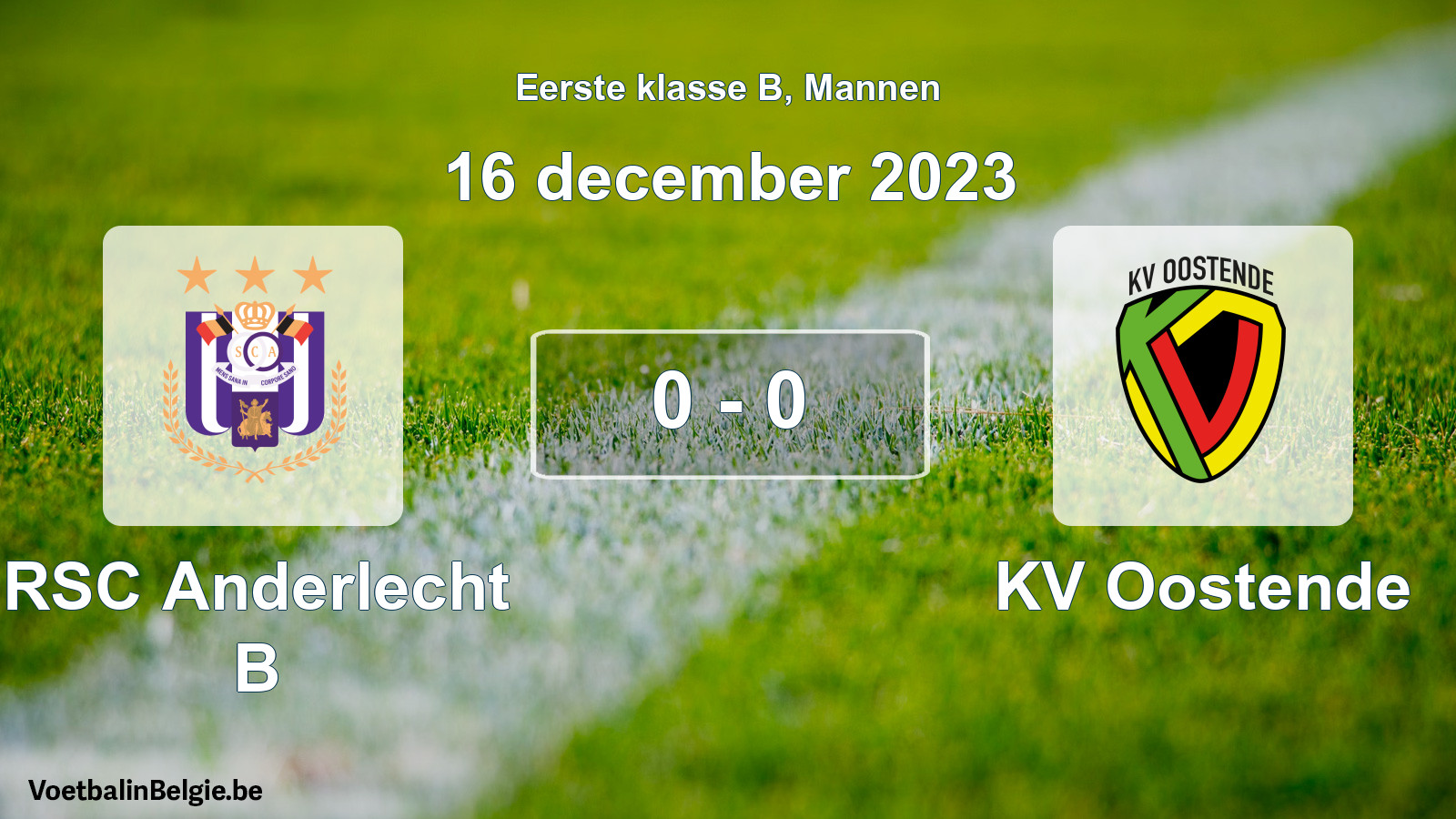 Gespeelde wedstrijd mannenvoetbal: RSC Anderlecht B - KV Oostende 0 - 0 (16 december 2023)