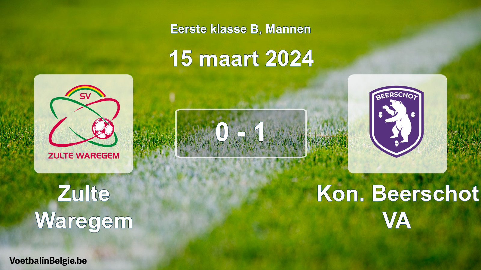 Gespeelde wedstrijd mannenvoetbal: Zulte Waregem - Kon. Beerschot VA 0 - 1 (15 maart 2024)