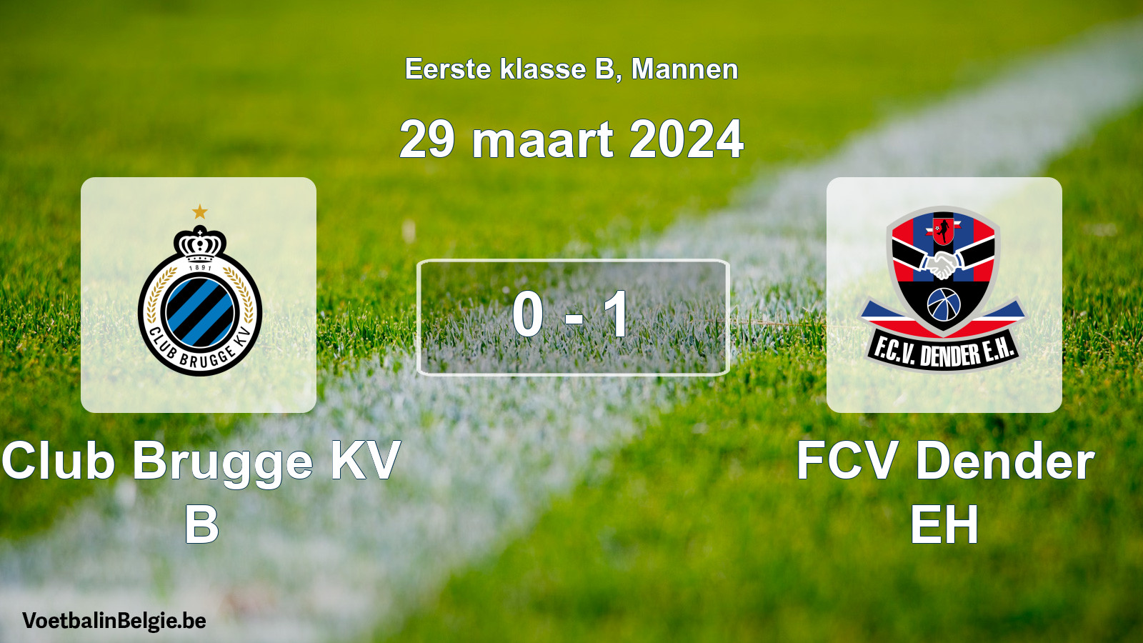 Gespeelde wedstrijd mannenvoetbal: Club Brugge KV B - FCV Dender EH 0 - 1 (29 maart 2024)