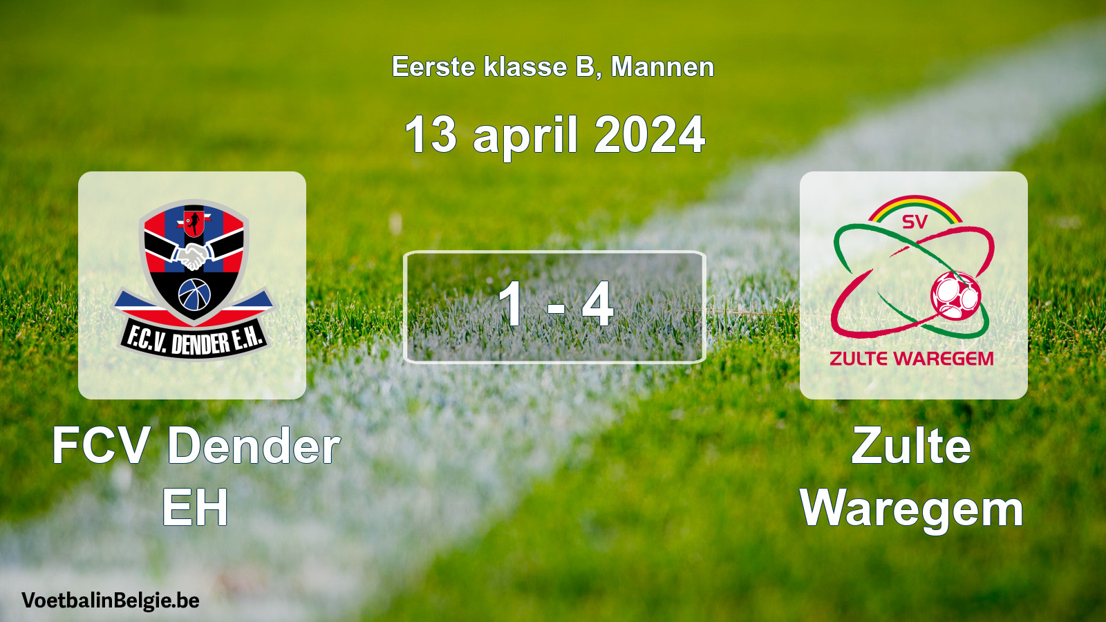 Gespeelde wedstrijd mannenvoetbal: FCV Dender EH - Zulte Waregem 1 - 4 (13 april 2024)