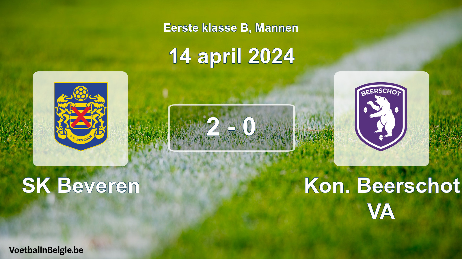 Gespeelde wedstrijd mannenvoetbal: SK Beveren - Kon. Beerschot VA 2 - 0 (14 april 2024)