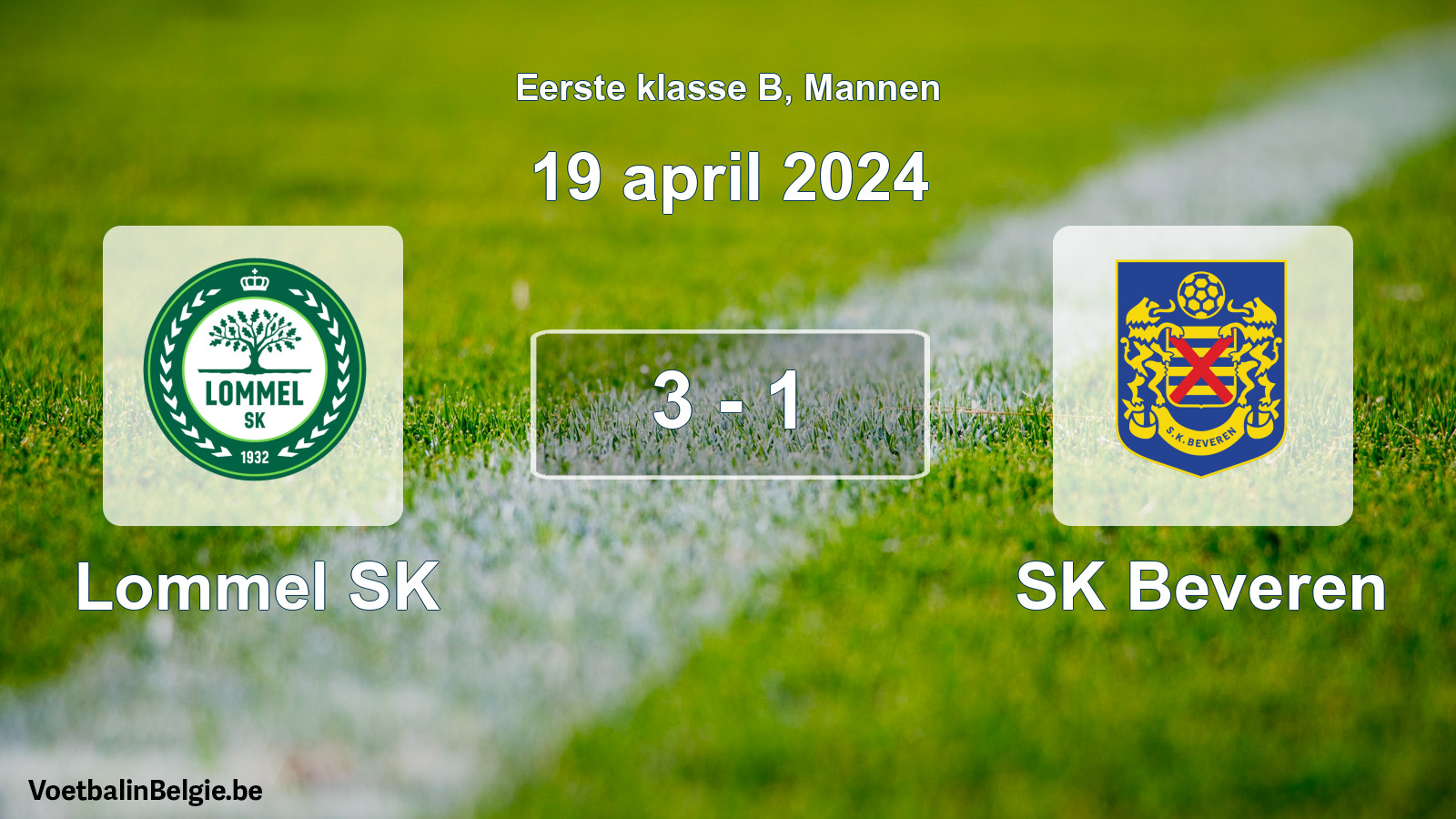 Gespeelde wedstrijd mannenvoetbal: Lommel SK - SK Beveren 3 - 1 (19 april 2024)