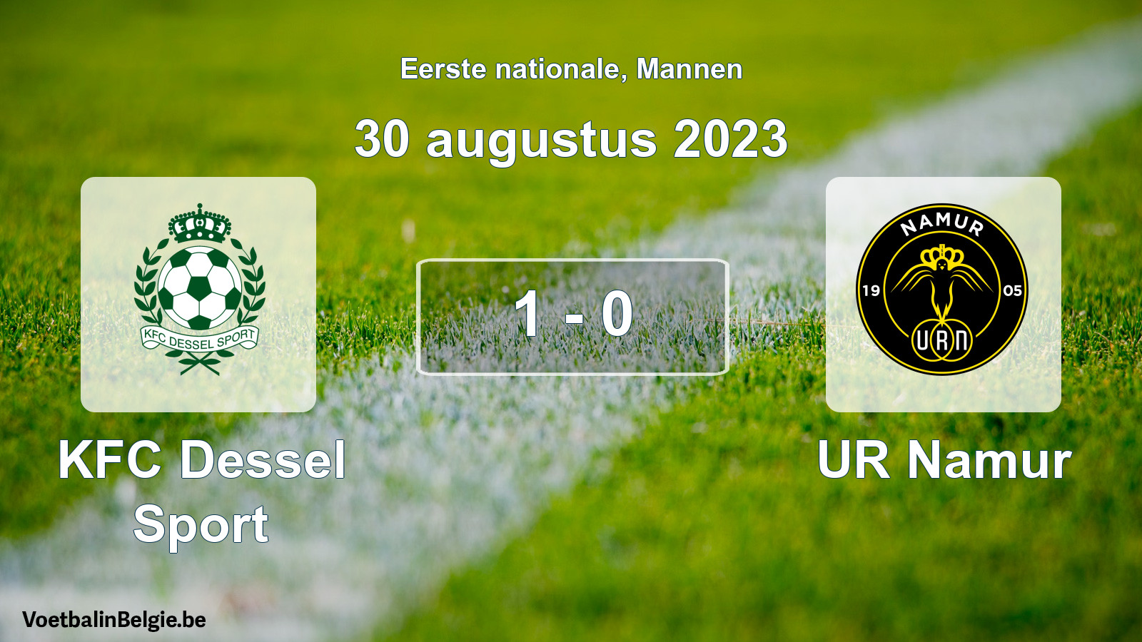 Gespeelde wedstrijd mannenvoetbal: KFC Dessel Sport - UR Namur 1 - 0 (30 augustus 2023)