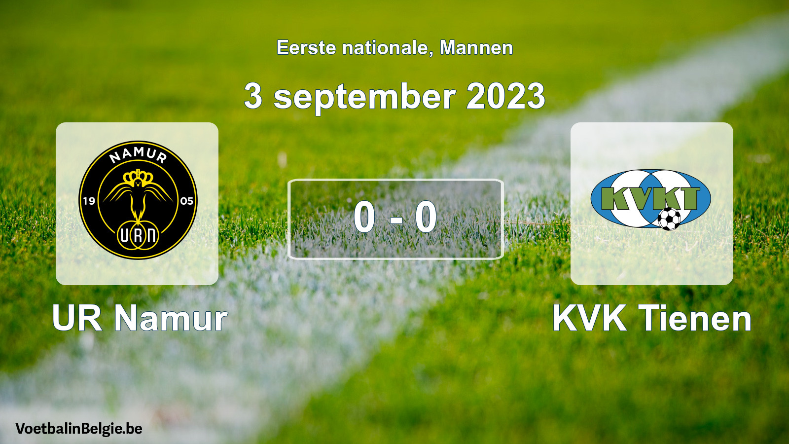 Gespeelde wedstrijd mannenvoetbal: UR Namur - KVK Tienen 0 - 0 (3 september 2023)