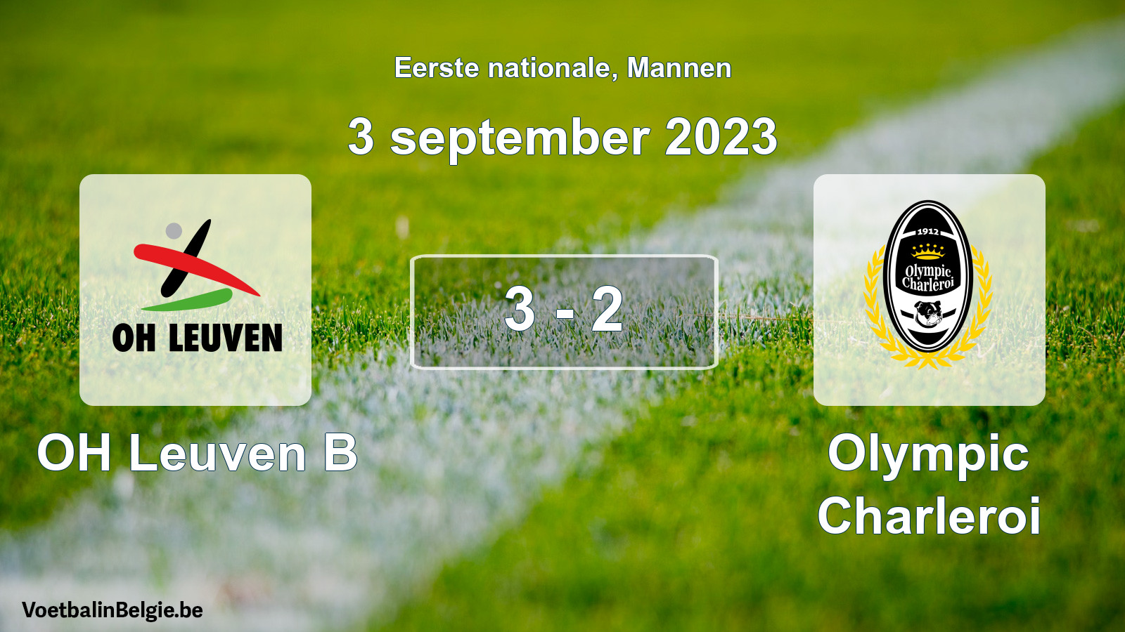 Gespeelde wedstrijd mannenvoetbal: OH Leuven B - Olympic Charleroi 3 - 2 (3 september 2023)