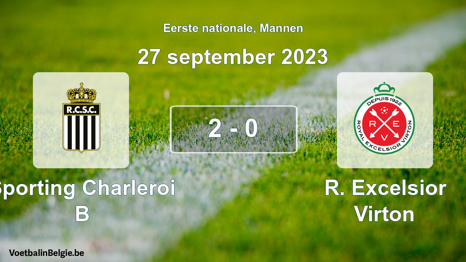 Gespeelde wedstrijd mannenvoetbal: Sporting Charleroi B - R. Excelsior Virton 2 - 0 (27 september 2023)