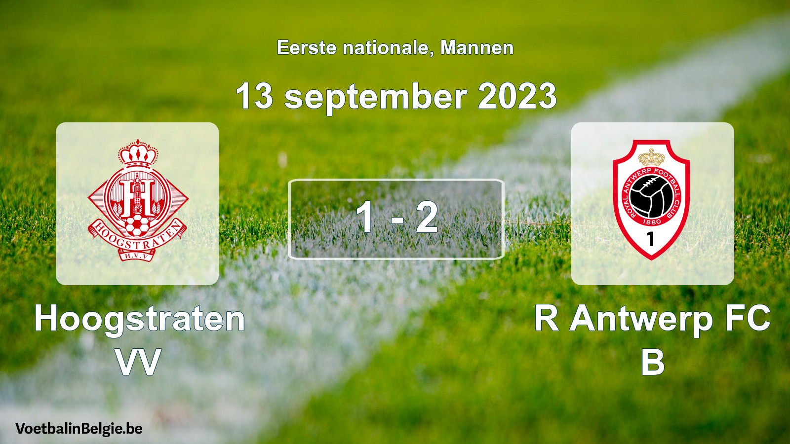 Gespeelde wedstrijd mannenvoetbal: Hoogstraten VV - R Antwerp FC B 1 - 2 (13 september 2023)