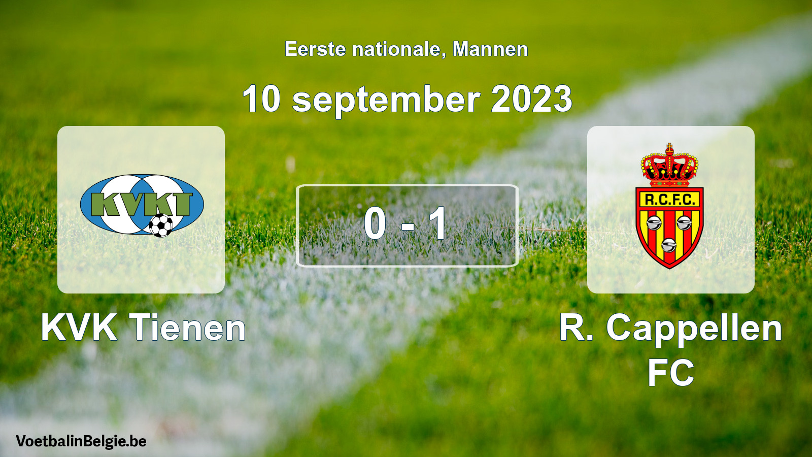 Gespeelde wedstrijd mannenvoetbal: KVK Tienen - R. Cappellen FC 0 - 1 (10 september 2023)