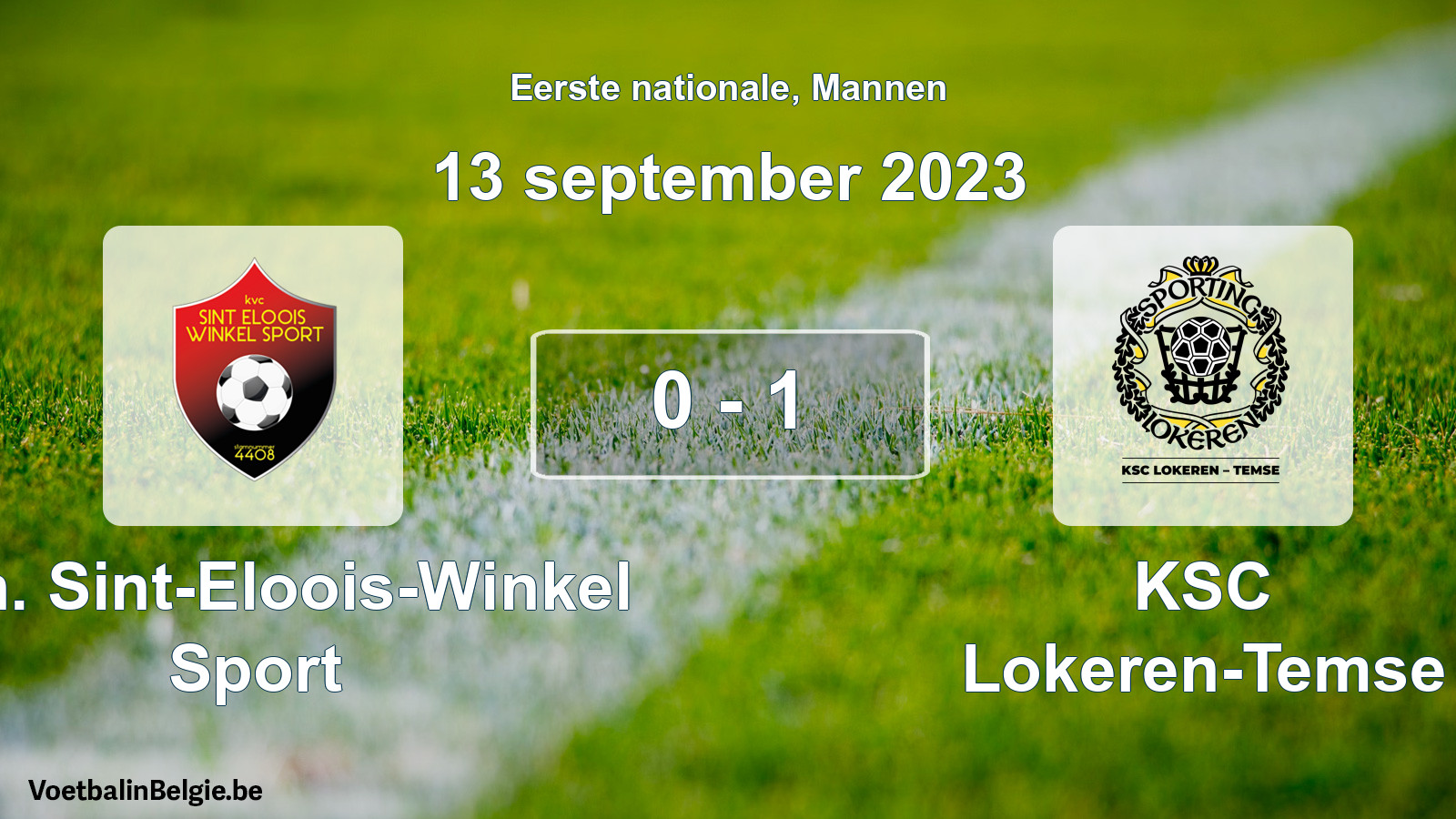 Gespeelde wedstrijd mannenvoetbal: Kon. Sint-Eloois-Winkel Sport - KSC Lokeren-Temse 0 - 1 (13 september 2023)
