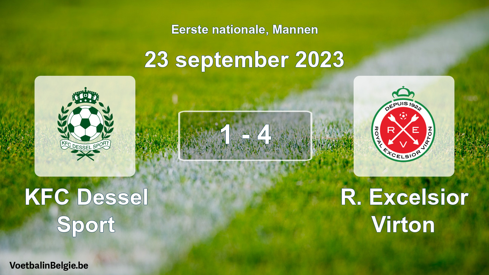Gespeelde wedstrijd mannenvoetbal: KFC Dessel Sport - R. Excelsior Virton 1 - 4 (23 september 2023)
