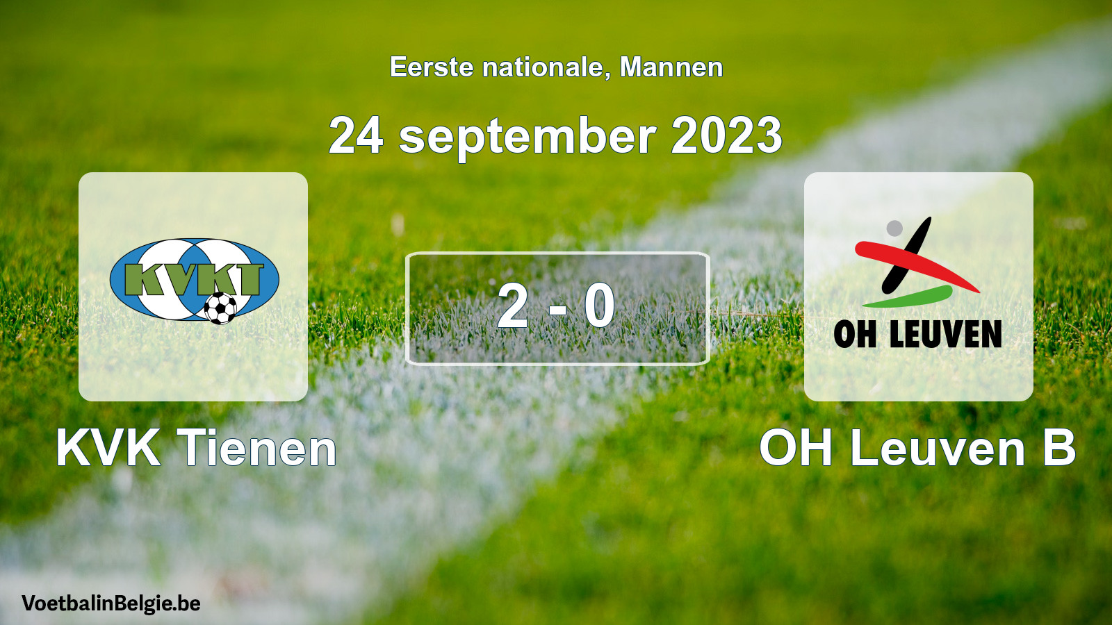Gespeelde wedstrijd mannenvoetbal: KVK Tienen - OH Leuven B 2 - 0 (24 september 2023)
