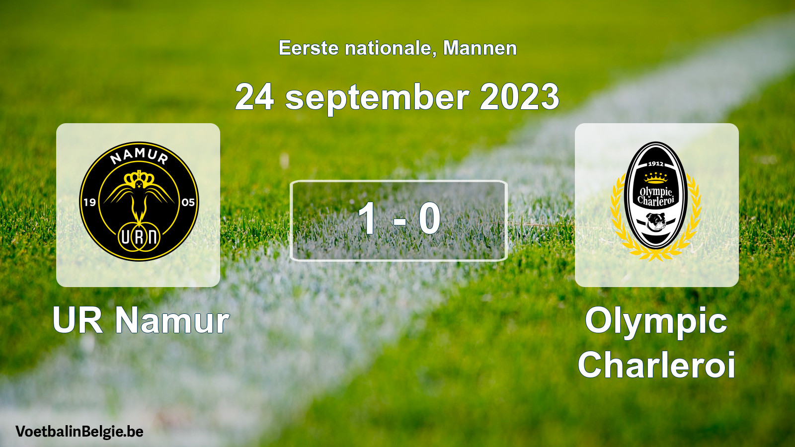 Gespeelde wedstrijd mannenvoetbal: UR Namur - Olympic Charleroi 1 - 0 (24 september 2023)