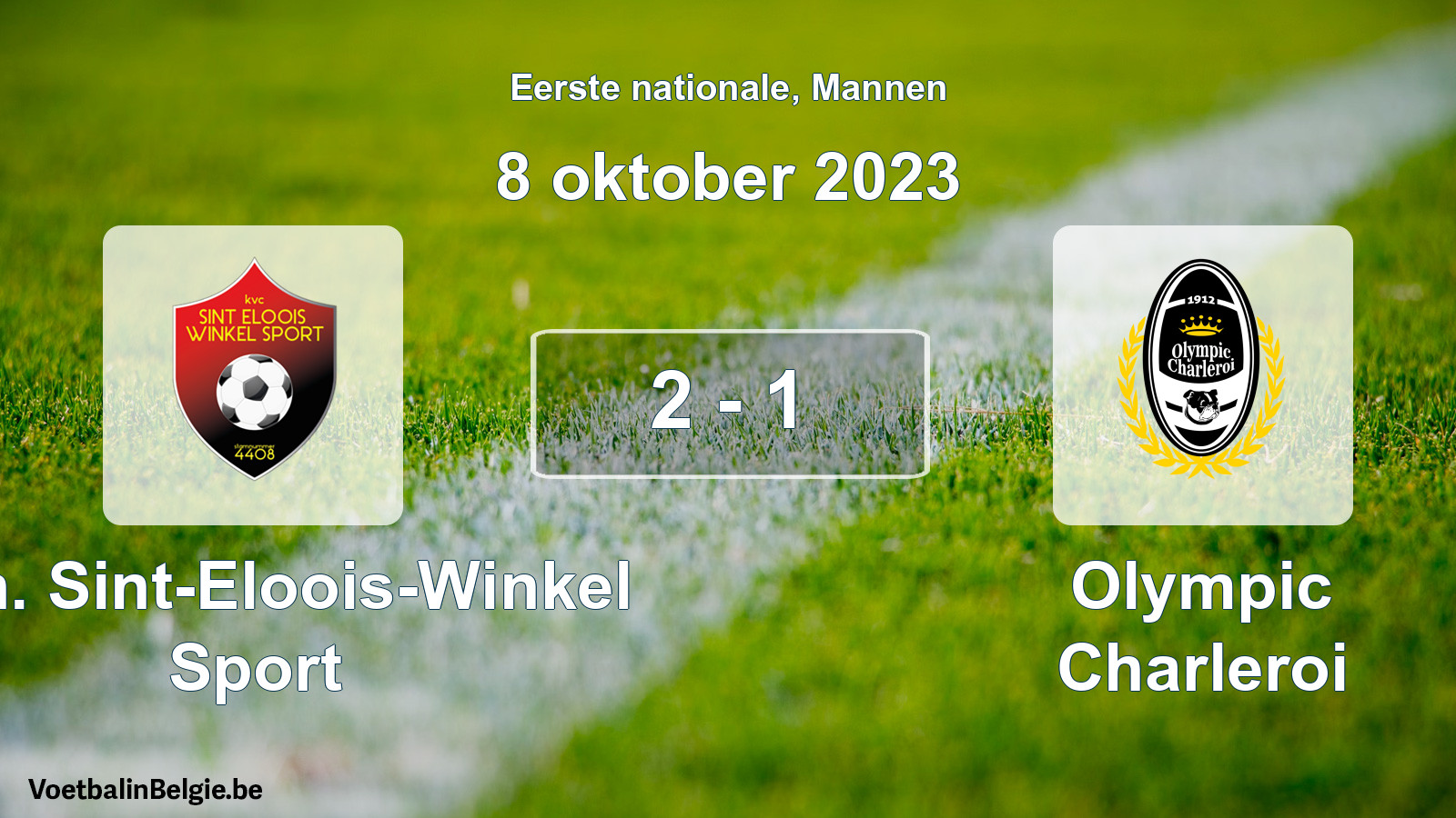 Gespeelde wedstrijd mannenvoetbal: Kon. Sint-Eloois-Winkel Sport - Olympic Charleroi 2 - 1 (8 oktober 2023)