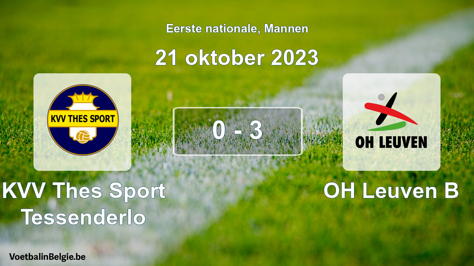 Gespeelde wedstrijd mannenvoetbal: KVV Thes Sport Tessenderlo - OH Leuven B 0 - 3 (21 oktober 2023)