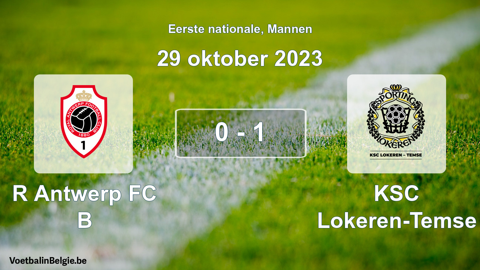 Gespeelde wedstrijd mannenvoetbal: R Antwerp FC B - KSC Lokeren-Temse 0 - 1 (29 oktober 2023)