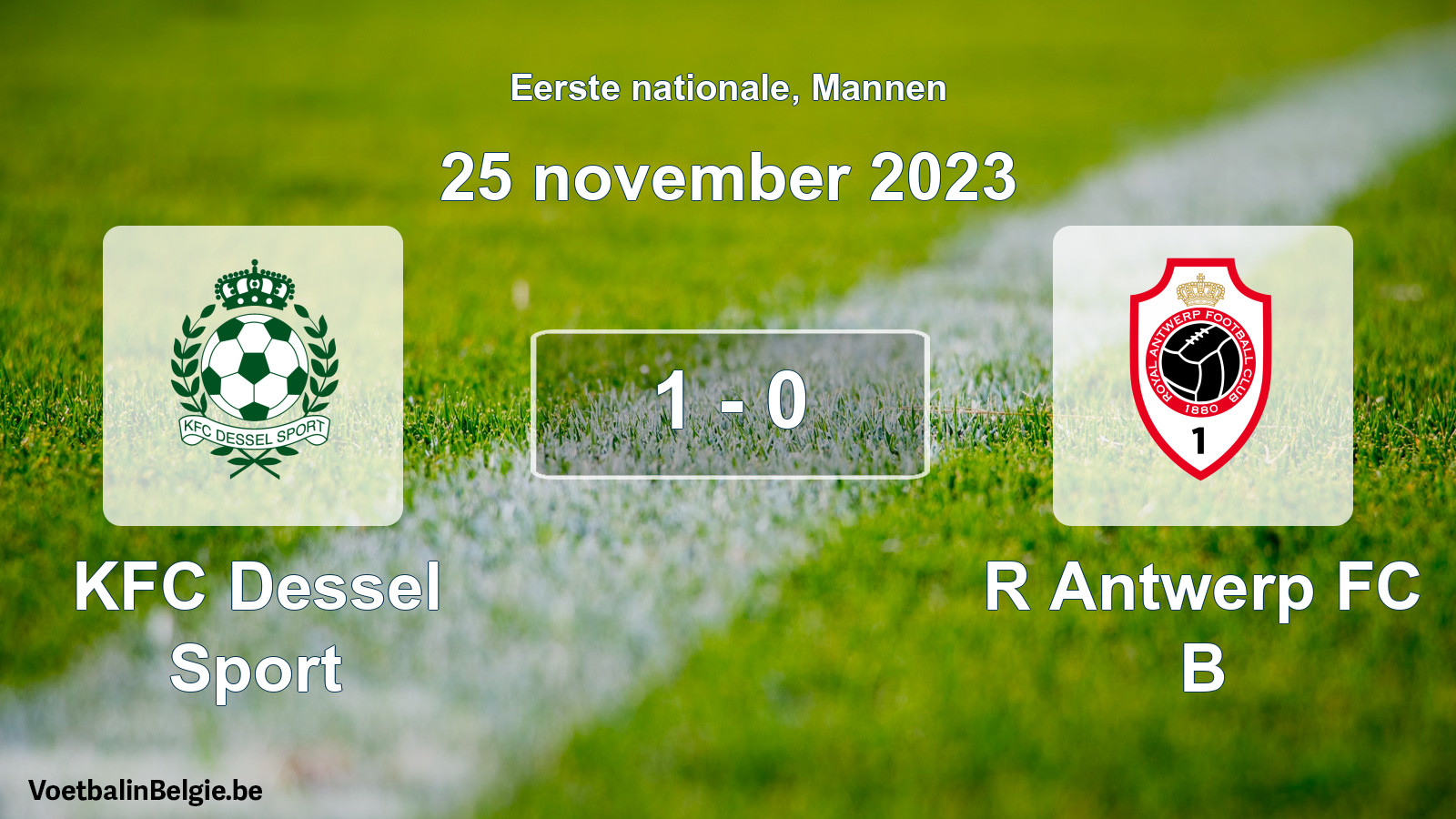 Gespeelde wedstrijd mannenvoetbal: KFC Dessel Sport - R Antwerp FC B 1 - 0 (25 november 2023)