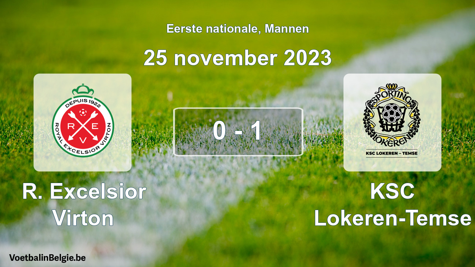 Gespeelde wedstrijd mannenvoetbal: R. Excelsior Virton - KSC Lokeren-Temse 0 - 1 (25 november 2023)