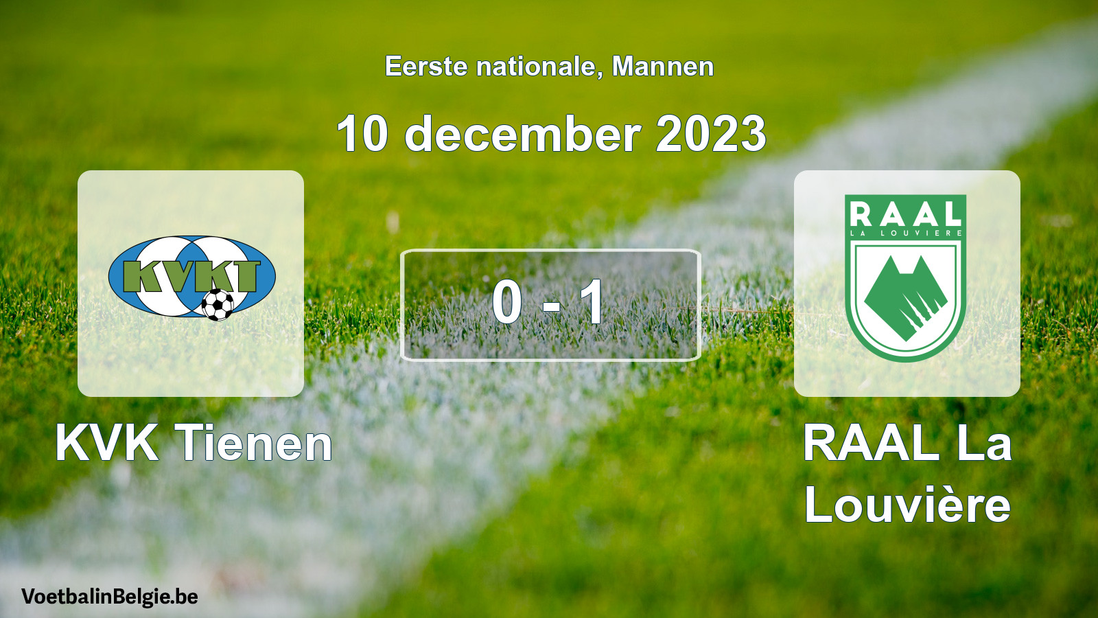 Gespeelde wedstrijd mannenvoetbal: KVK Tienen - RAAL La Louvière 0 - 1 (10 december 2023)
