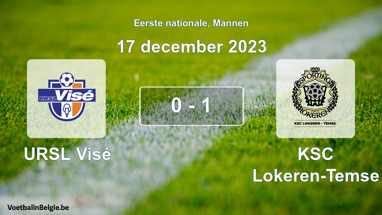 Gespeelde wedstrijd mannenvoetbal: URSL Visé - KSC Lokeren-Temse 0 - 1 (17 december 2023)
