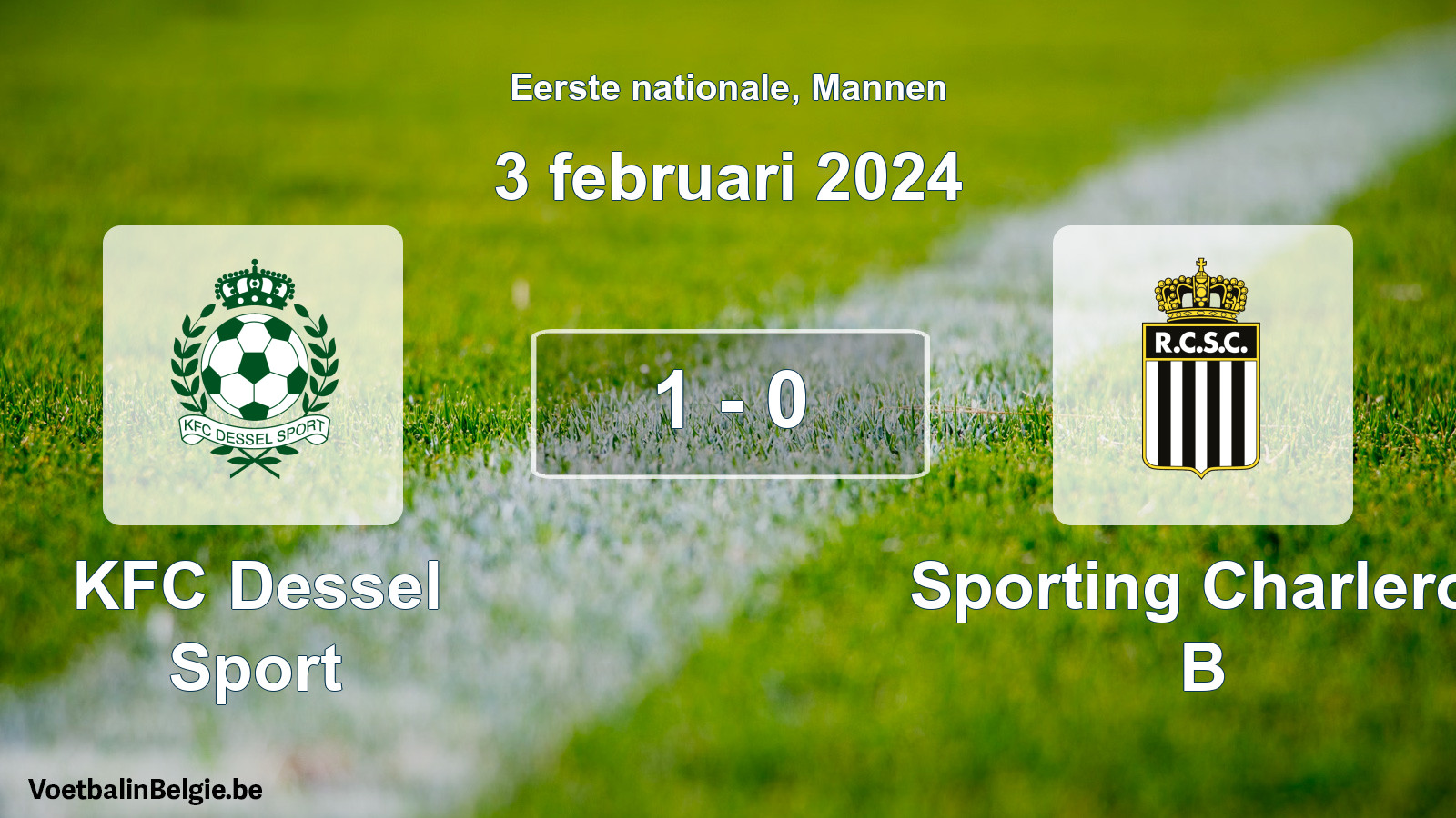 Gespeelde wedstrijd mannenvoetbal: KFC Dessel Sport - Sporting Charleroi B 1 - 0 (3 februari 2024)