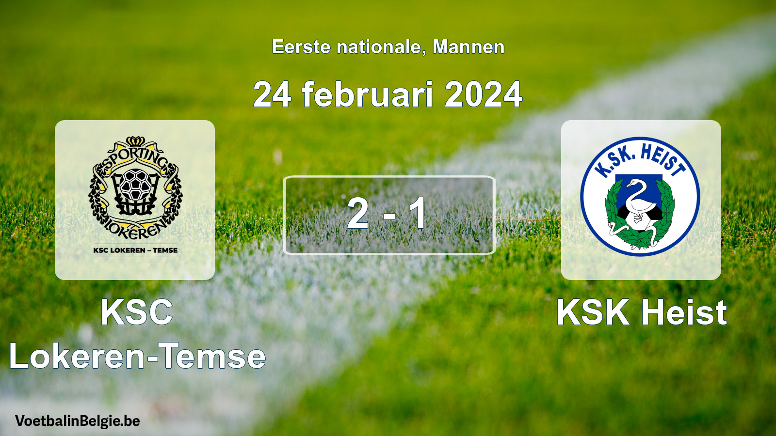 Gespeelde wedstrijd mannenvoetbal: KSC Lokeren-Temse - KSK Heist 2 - 1 (24 februari 2024)