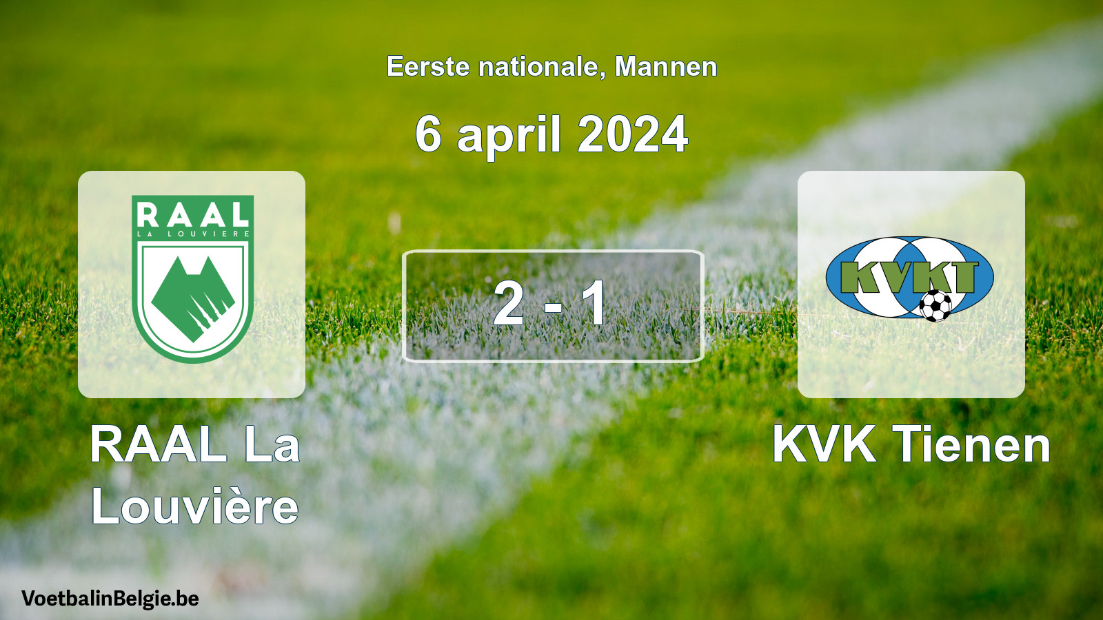 Gespieltes Spiel männer-Fußball: RAAL La Louvière - KVK Tienen 2 - 1 (6 April 2024)