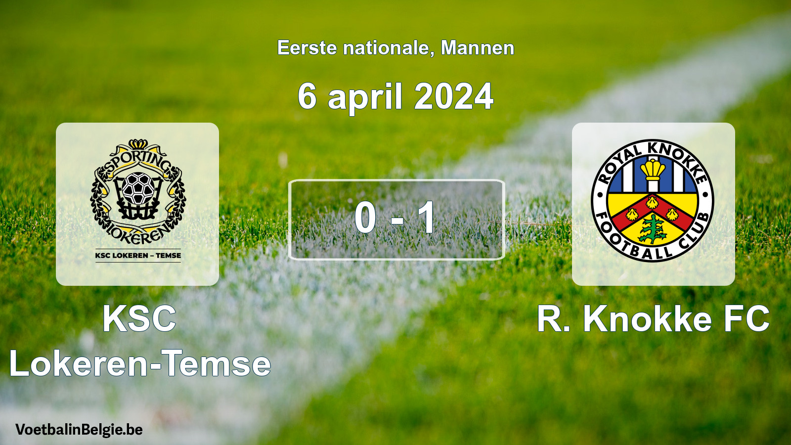 Gespeelde wedstrijd mannenvoetbal: KSC Lokeren-Temse - R. Knokke FC 0 - 1 (6 april 2024)