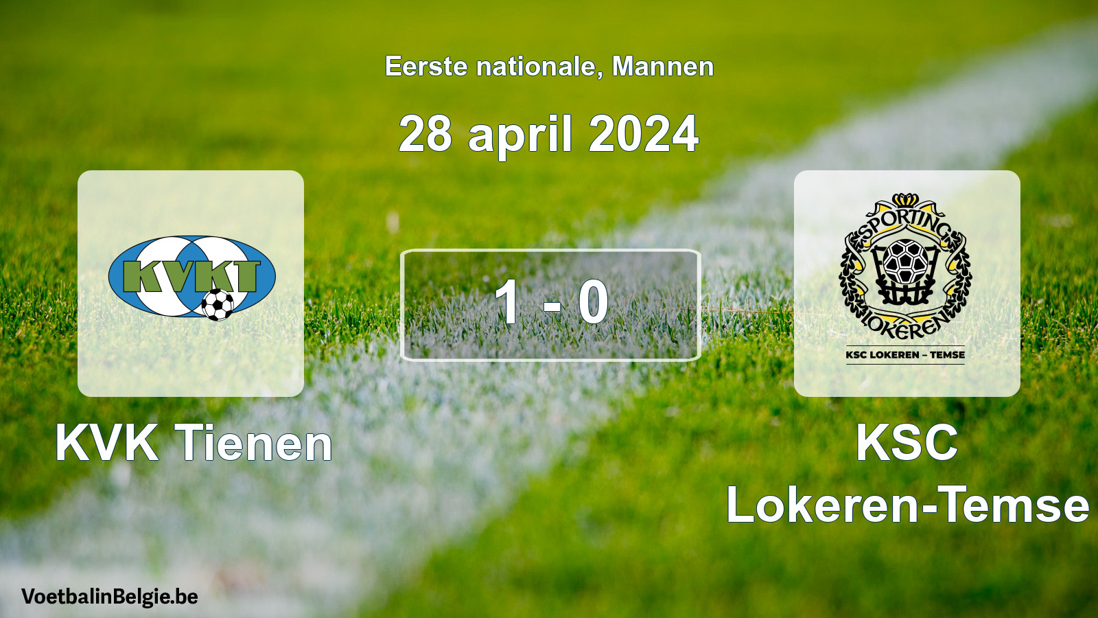 Gespeelde wedstrijd mannenvoetbal: KVK Tienen - KSC Lokeren-Temse 1 - 0 (28 april 2024)
