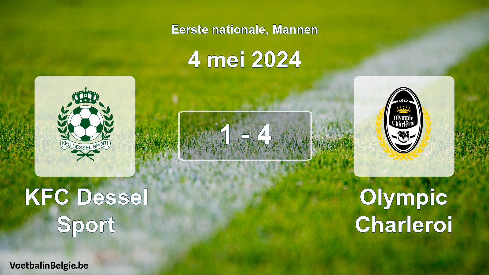 Gespeelde wedstrijd mannenvoetbal: KFC Dessel Sport - Olympic Charleroi 1 - 4 (4 mei 2024)