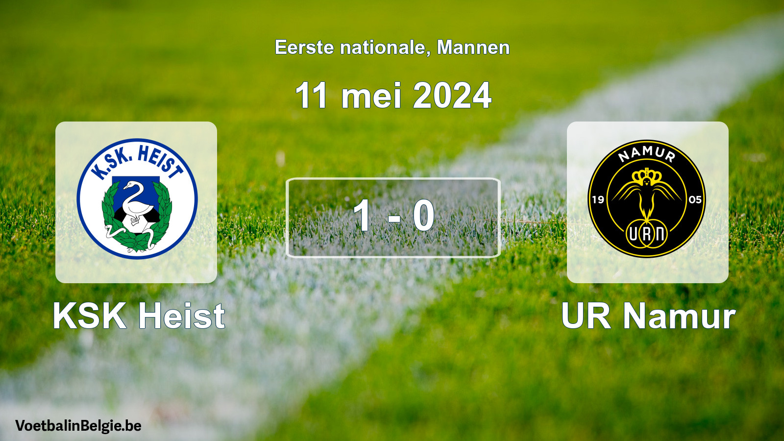 Gespeelde wedstrijd mannenvoetbal: KSK Heist - UR Namur 1 - 0 (11 mei 2024)