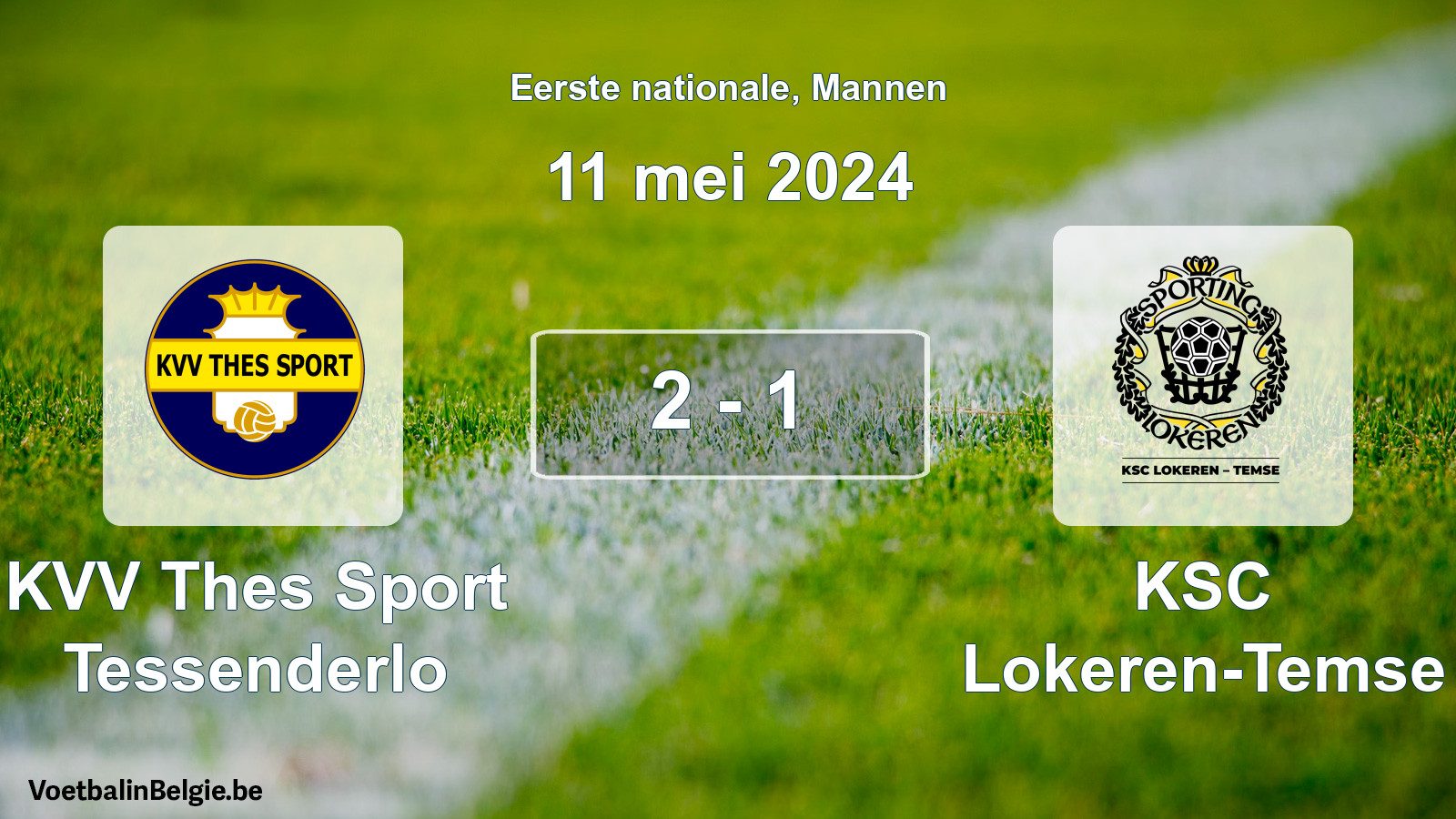 Gespeelde wedstrijd mannenvoetbal: KVV Thes Sport Tessenderlo - KSC Lokeren-Temse 2 - 1 (11 mei 2024)
