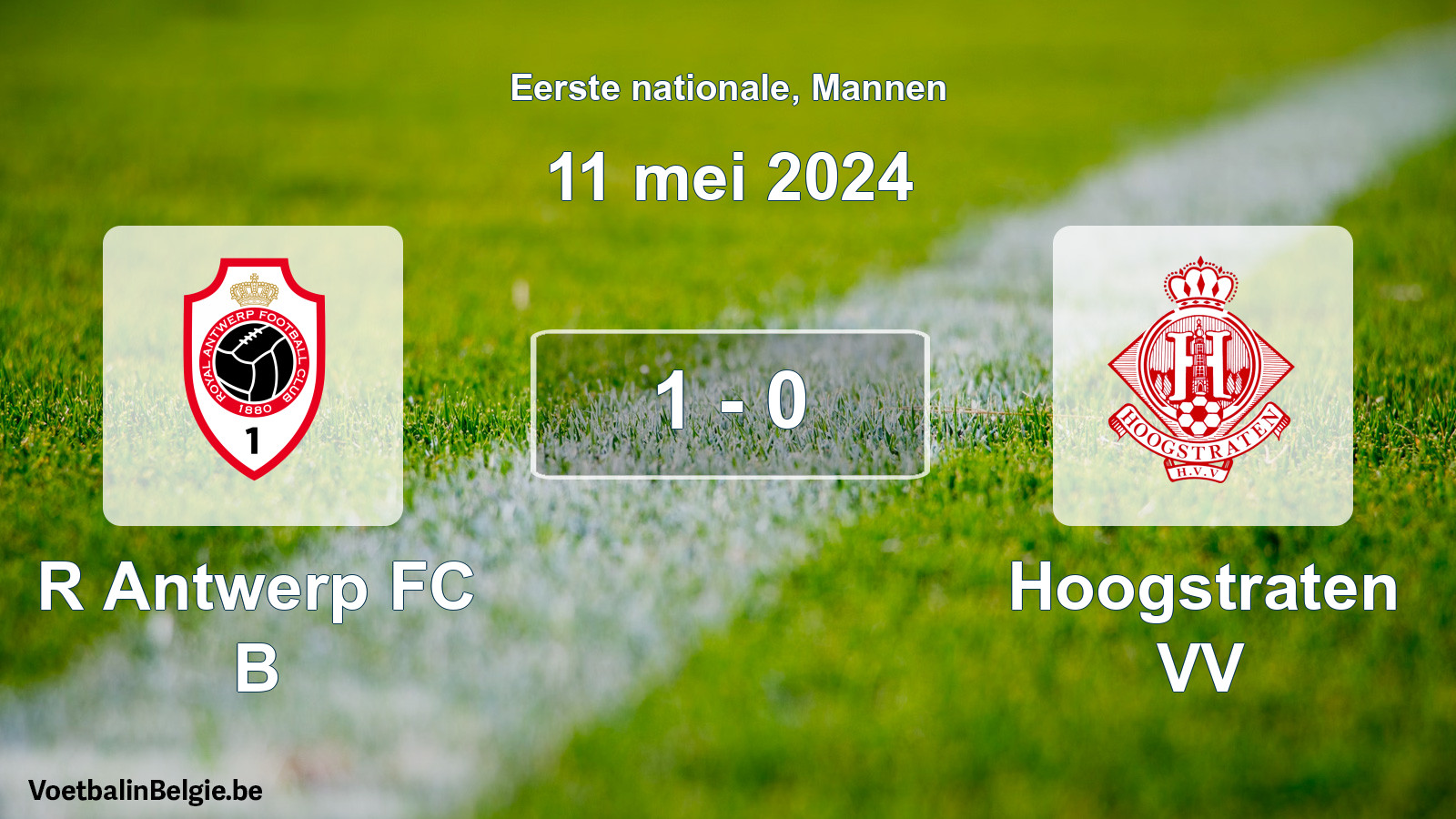 Gespeelde wedstrijd mannenvoetbal: R Antwerp FC B - Hoogstraten VV 1 - 0 (11 mei 2024)