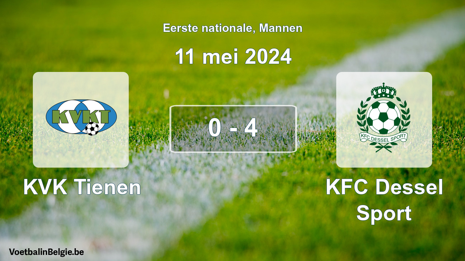 Gespeelde wedstrijd mannenvoetbal: KVK Tienen - KFC Dessel Sport 0 - 4 (11 mei 2024)