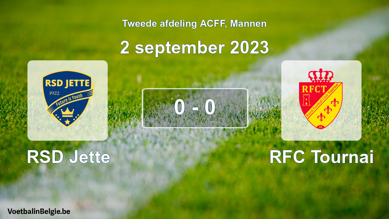 Gespeelde wedstrijd mannenvoetbal: RSD Jette - RFC Tournai 0 - 0 (2 september 2023)