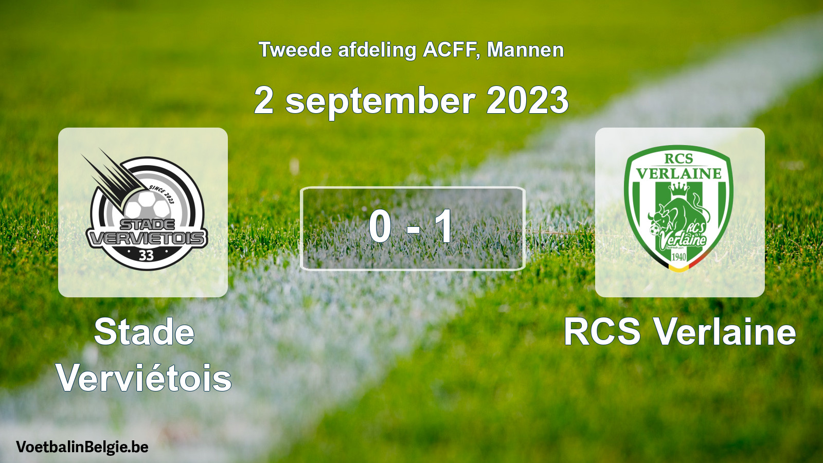 Gespeelde wedstrijd mannenvoetbal: Stade Verviétois - RCS Verlaine 0 - 1 (2 september 2023)