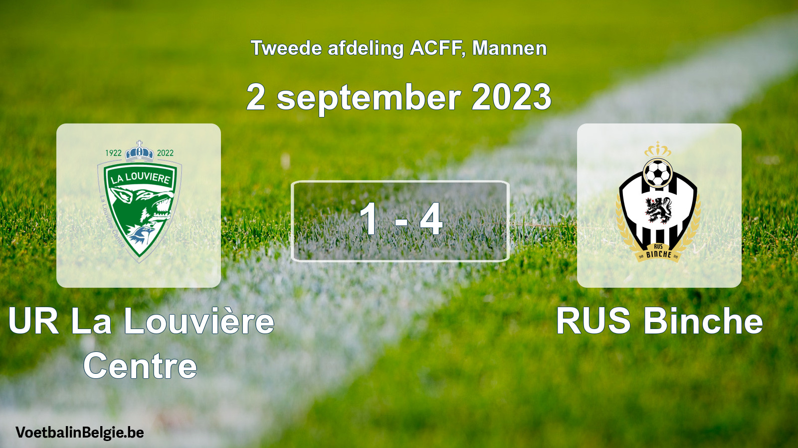 Played match men football: UR La Louvière Centre - RUS Binche 1 - 4 (2 September 2023)